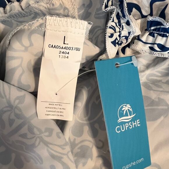 Cupshe Blue & White Damask Mini Tube Dress Size Large - Picture 7 of 7